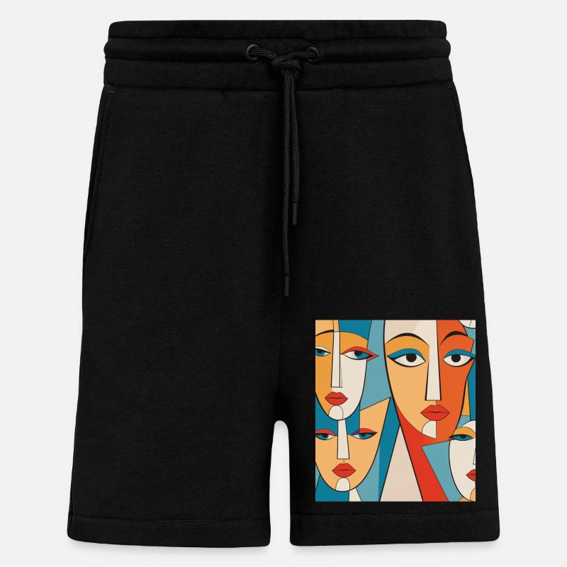 Abstrakte Gesichter - Shorts - made by SPREAD - SOLID BLACK