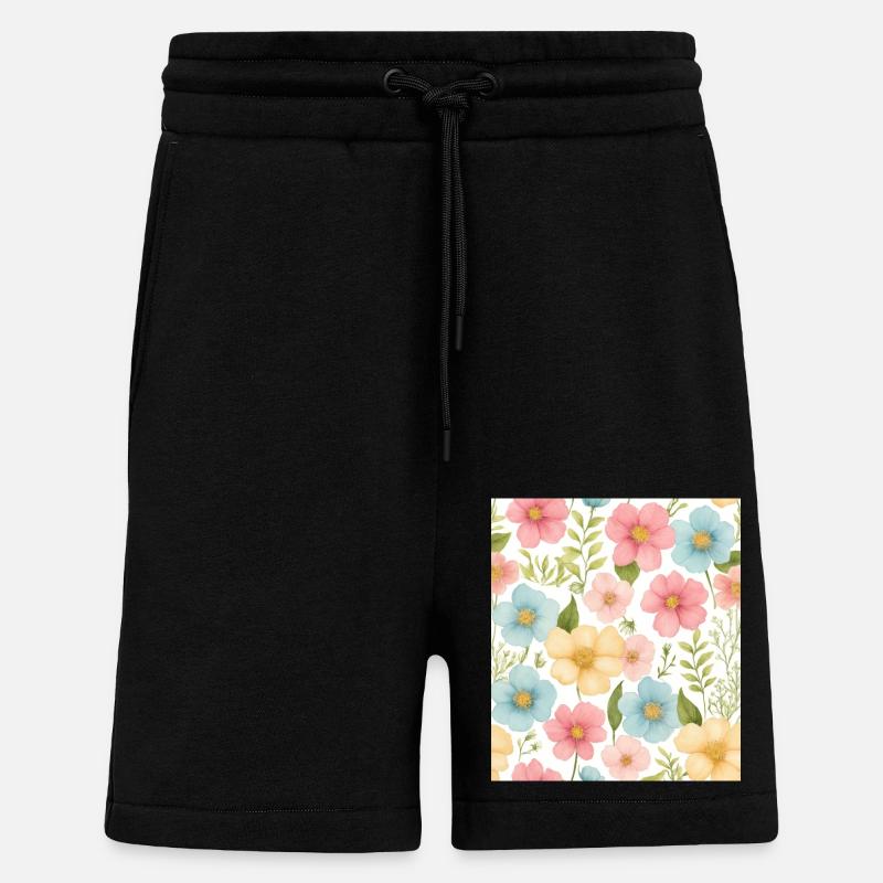 Blumenmuster - Shorts - made by SPREAD - SOLID BLACK