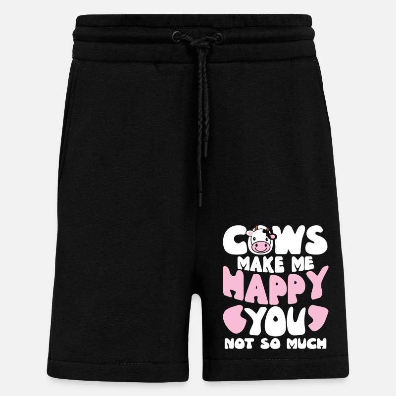 Cows Make Me Happy - Shorts - made by SPREAD - SOLID BLACK