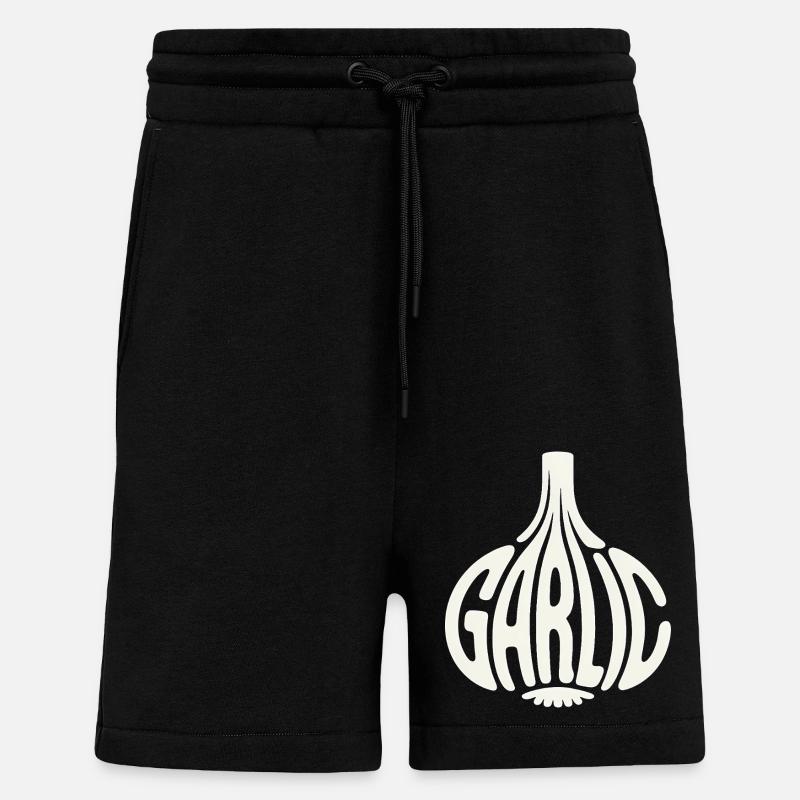 Knoblauch - Cool Vegetable Logo - Shorts - made by SPREAD - SOLID BLACK
