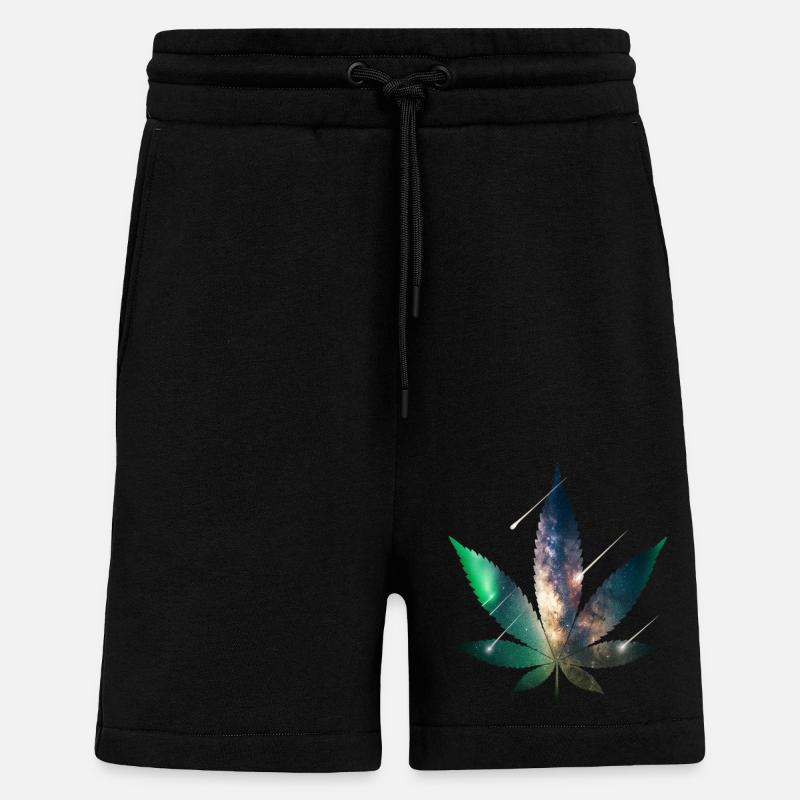 Galaxy Hanfblatt - Cannabis - Weed - Shorts - made by SPREAD - SOLID BLACK