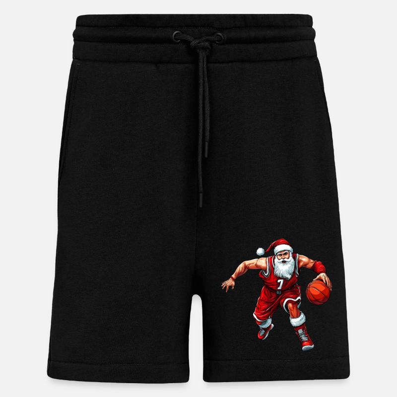 Joueurs de basket-ball de Noël - Short bio décontracté fabriqué en UE - SOLID BLACK