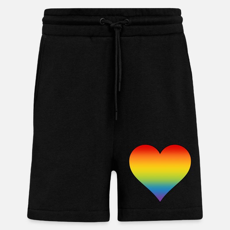 Regenbogen Herz  - Shorts - made by SPREAD - SOLID BLACK