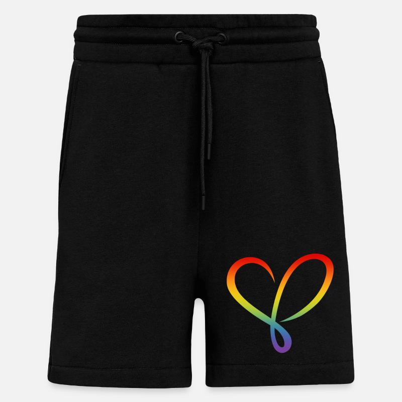 Regenbogen Herz - Shorts - made by SPREAD - SOLID BLACK