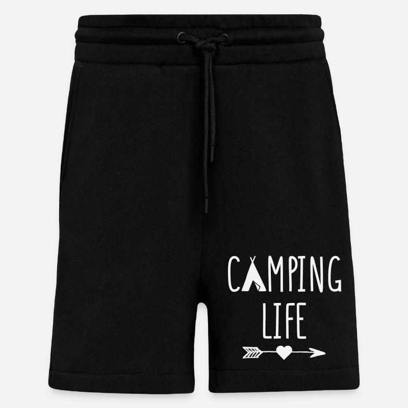 Vie de camping - Short bio décontracté fabriqué en UE - SOLID BLACK