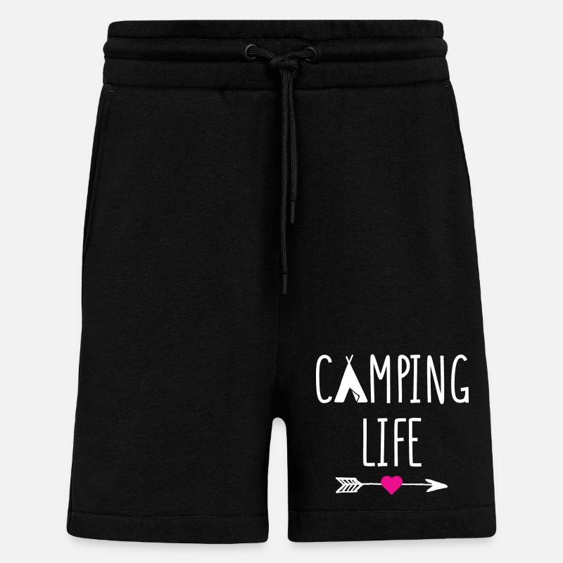 Vie de camping - Short bio décontracté fabriqué en UE - SOLID BLACK