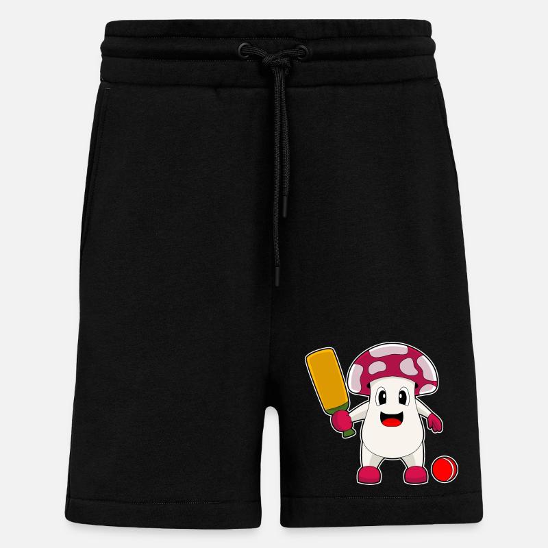 Champignon Cricket Cricket Bat - Short bio décontracté fabriqué en UE - SOLID BLACK
