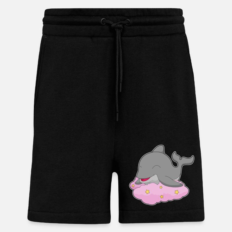 Dolphin Clouds - Shorts - made by SPREAD - SOLID BLACK