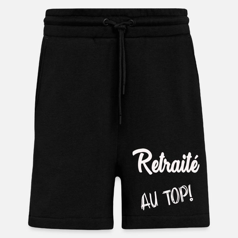 RETRAITE. BONNE RETRAITE. JOYEUSE RETRAITE - Short bio décontracté fabriqué en UE - SOLID BLACK
