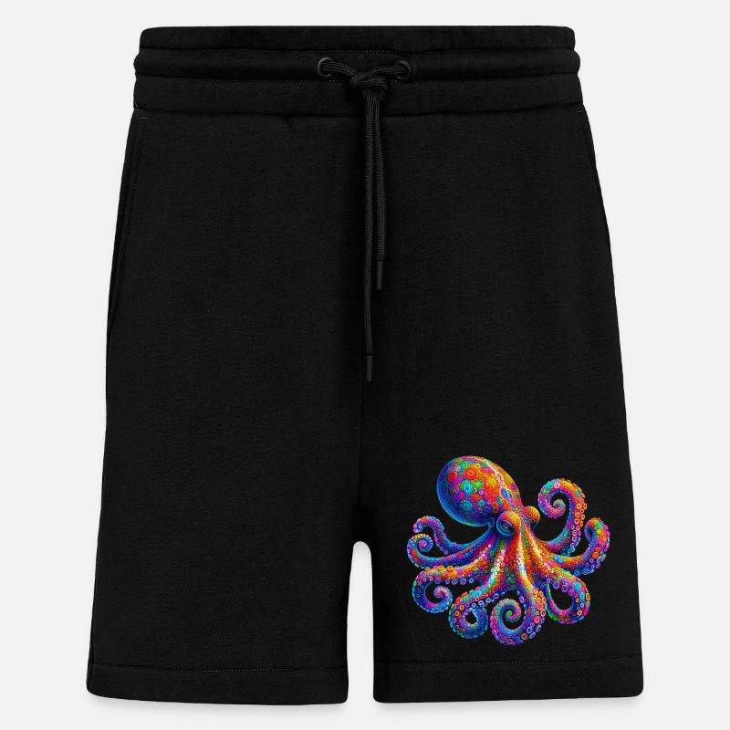 Pieuvre - Short bio décontracté fabriqué en UE - SOLID BLACK