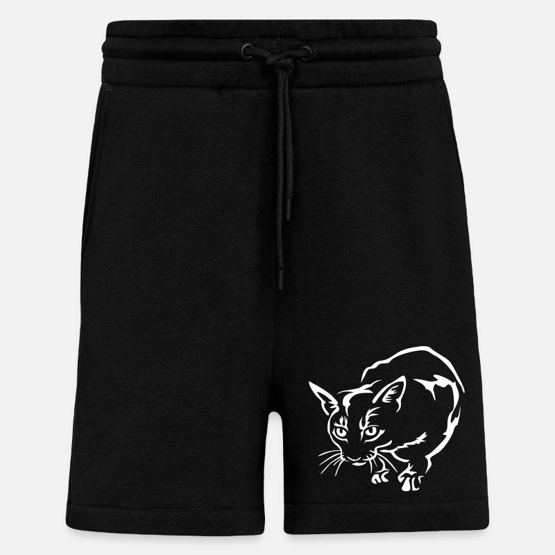 Chat Abyssiner « Édition Noire » - Short bio décontracté fabriqué en UE - SOLID BLACK