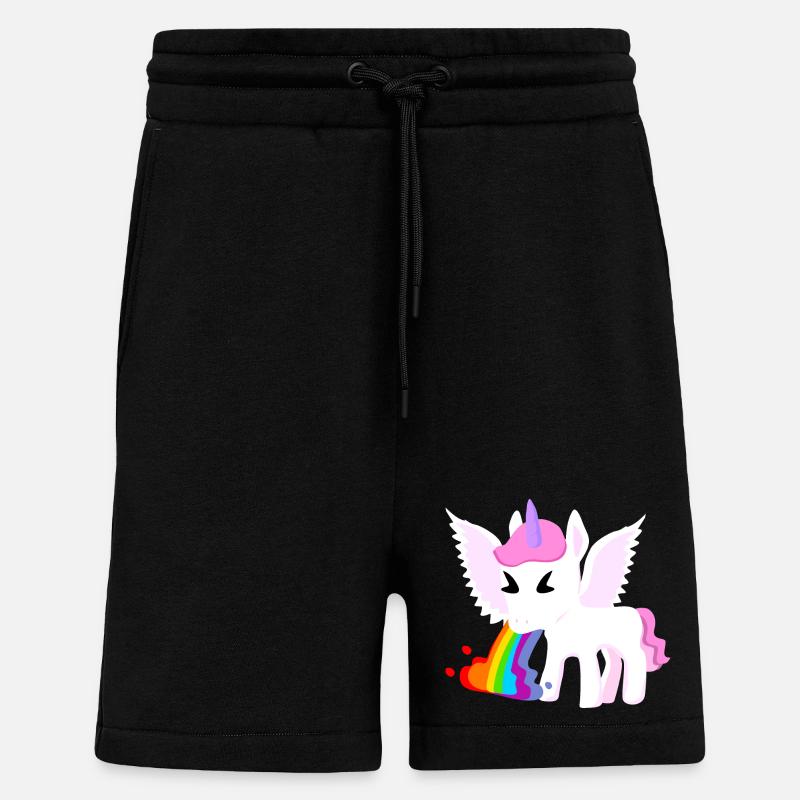 Einhorn Regenbogenspucke - Shorts - made by SPREAD - SOLID BLACK