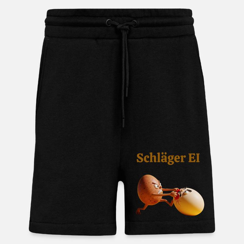 Schläger Ei – Lustiger Eierkampf - Shorts - made by SPREAD - SOLID BLACK