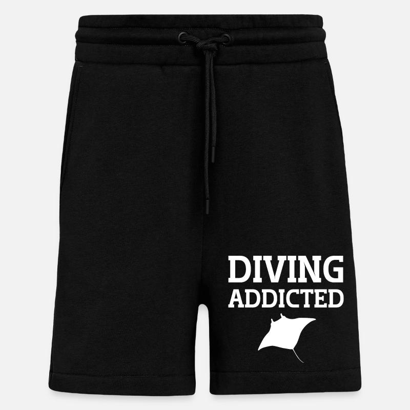Raie manta dépendante de plongée - Short bio décontracté fabriqué en UE - SOLID BLACK