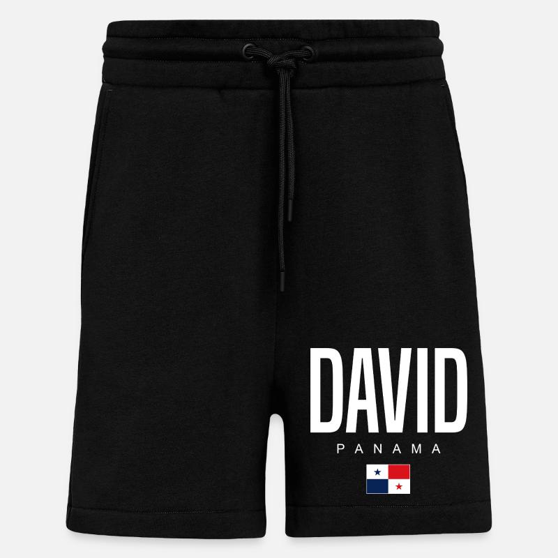 David Panama Panaméen - Short bio décontracté fabriqué en UE - SOLID BLACK