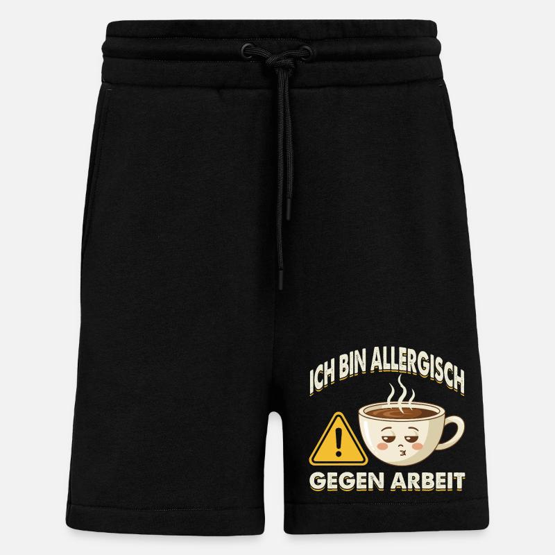 Allergisch Gegen Arbeit Kaffee - Shorts - made by SPREAD - SOLID BLACK