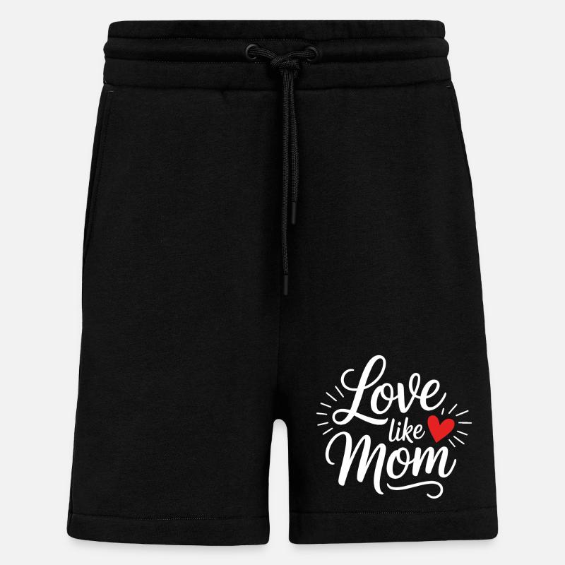 Amour comme maman lettrage coeur - Short bio décontracté fabriqué en UE - SOLID BLACK