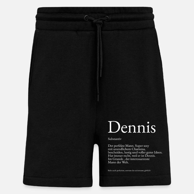 Dennis Dictionary Explanation First name Dennis - Shorts - made by SPREAD - SOLID BLACK