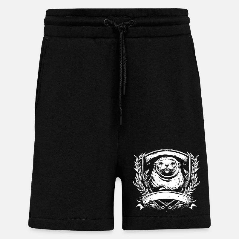 Seelöwe Otter im Laurel-Abzeichen - Shorts - made by SPREAD - SOLID BLACK