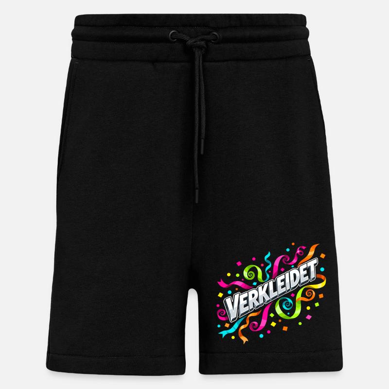 Verkleidet Konfetti Luftschlangen Karneval  - Shorts - made by SPREAD - SOLID BLACK