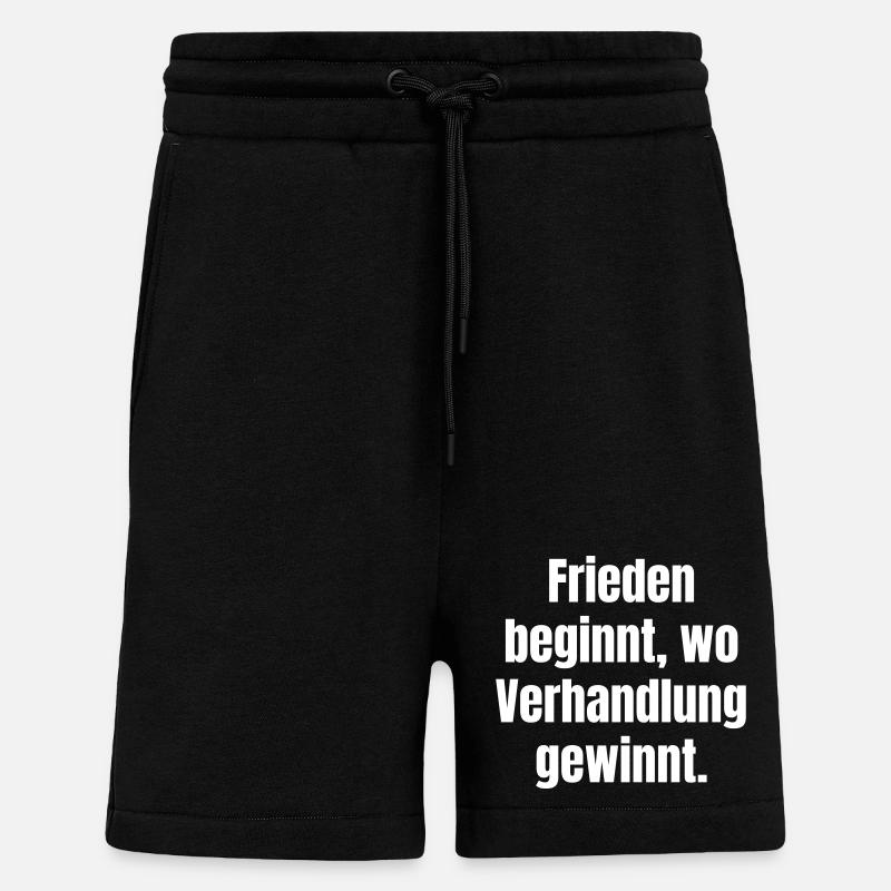 Frieden beginnt, wo Verhandlung gewinnt - Shorts - made by SPREAD - SOLID BLACK