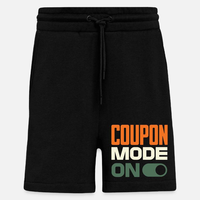 Coupon Mode On – Schnäppchenjäger Retro Design - Shorts - made by SPREAD - SOLID BLACK