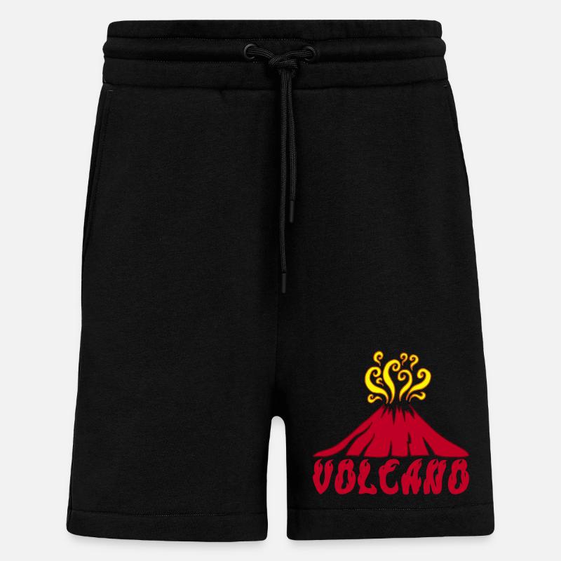Erupting volcano - Shorts - made by SPREAD - SOLID BLACK