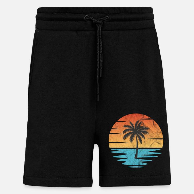 Plage Coucher de soleil - Short bio décontracté fabriqué en UE - SOLID BLACK