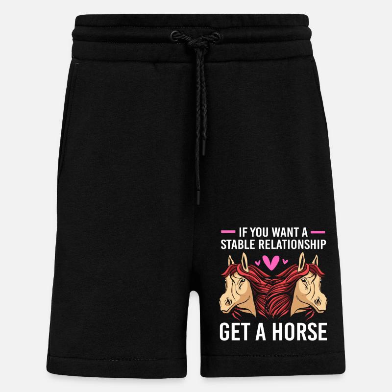 Courses de chevaux - Short bio décontracté fabriqué en UE - SOLID BLACK