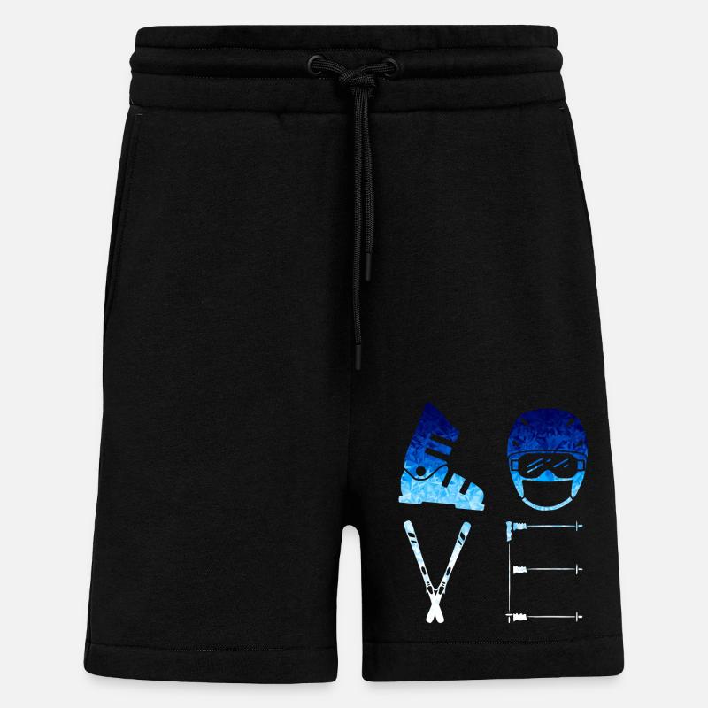 LOVE - SKI - blue Snow Edition *** - Shorts - made by SPREAD - SOLID BLACK