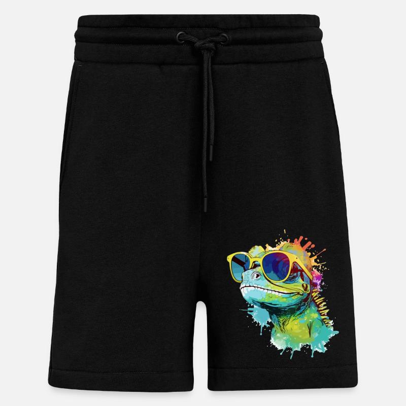 Doko le lézard - Short bio décontracté fabriqué en UE - SOLID BLACK