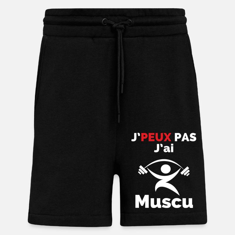 J'Peux pas j'ai muscu - Short bio décontracté fabriqué en UE - SOLID BLACK