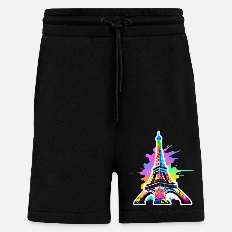 Eiffel tower #18 - Shorts - made by SPREAD - SOLID BLACK