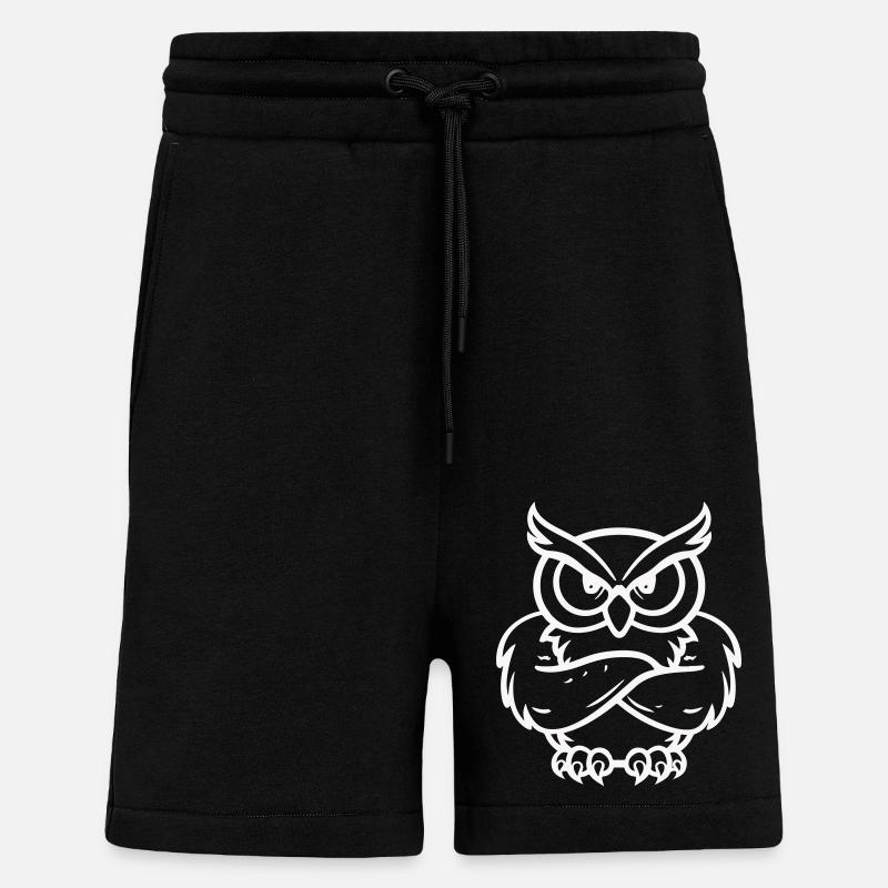 Owl Comic - Shorts - made by SPREAD - SOLID BLACK
