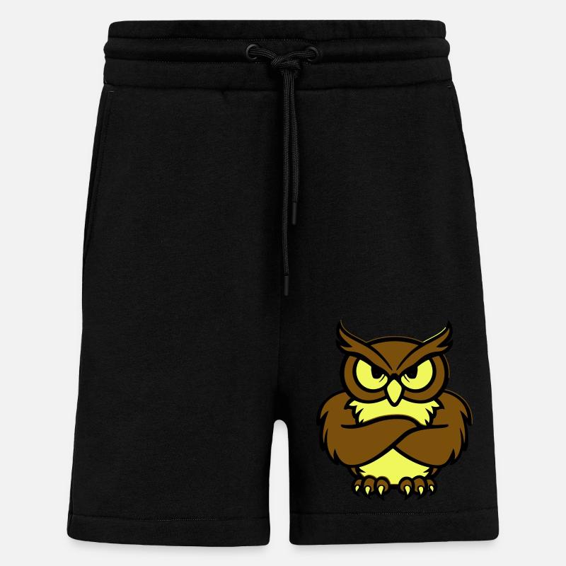 eule comic tier - Shorts - made by SPREAD - SOLID BLACK