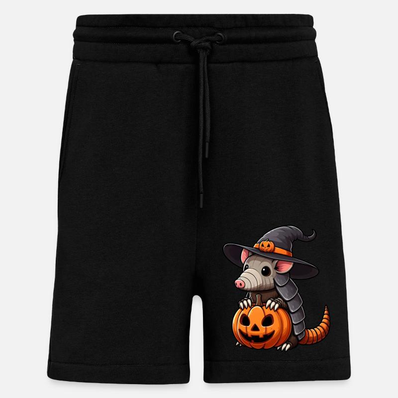 Cute Halloween Armadillo Witch Pumpkin - Shorts - made by SPREAD - SOLID BLACK