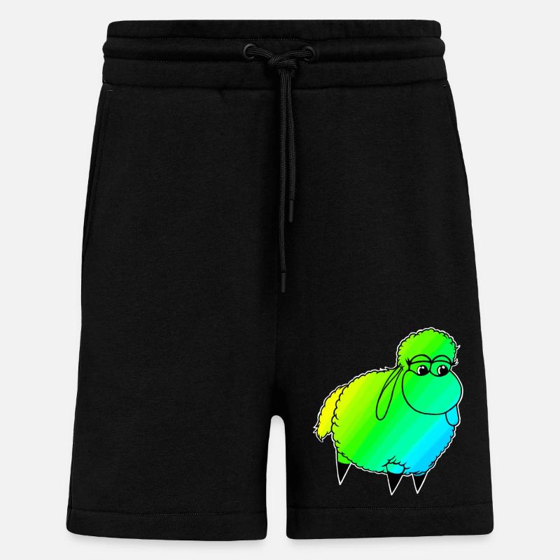 Wolly Sheeeepling Retro wave - Shorts - made by SPREAD - SOLID BLACK
