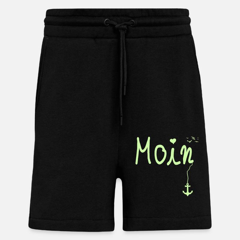 Moin Bienvenue Moin avec Seagull - Short bio décontracté fabriqué en UE - SOLID BLACK