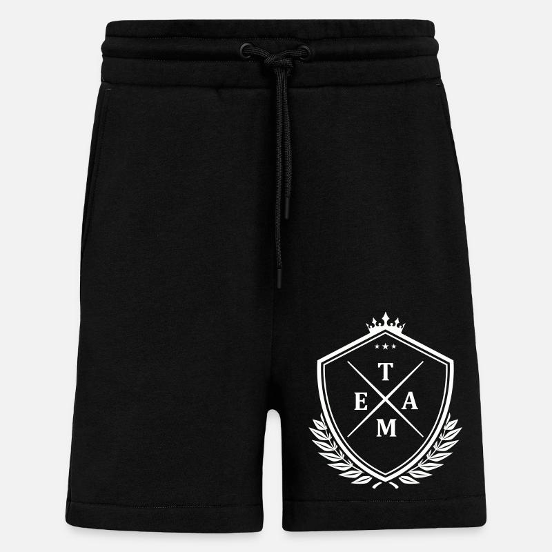Écusson de l’équipe - Short bio décontracté fabriqué en UE - SOLID BLACK