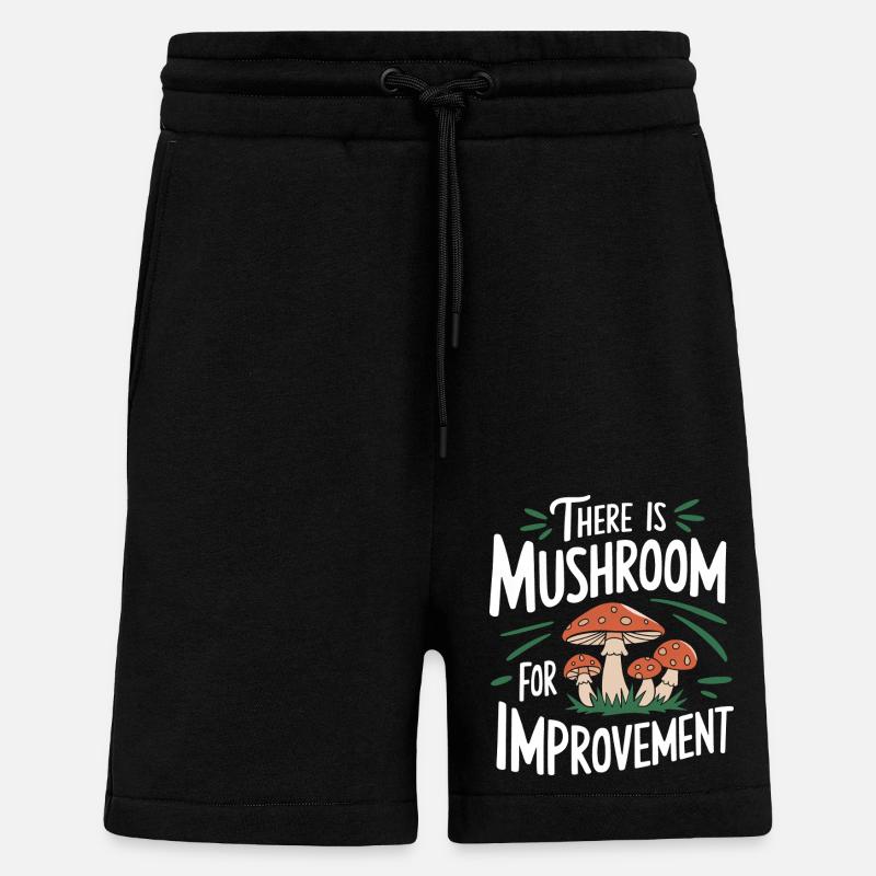 Champignons Champignons Champignon Champignon - Short bio décontracté fabriqué en UE - SOLID BLACK