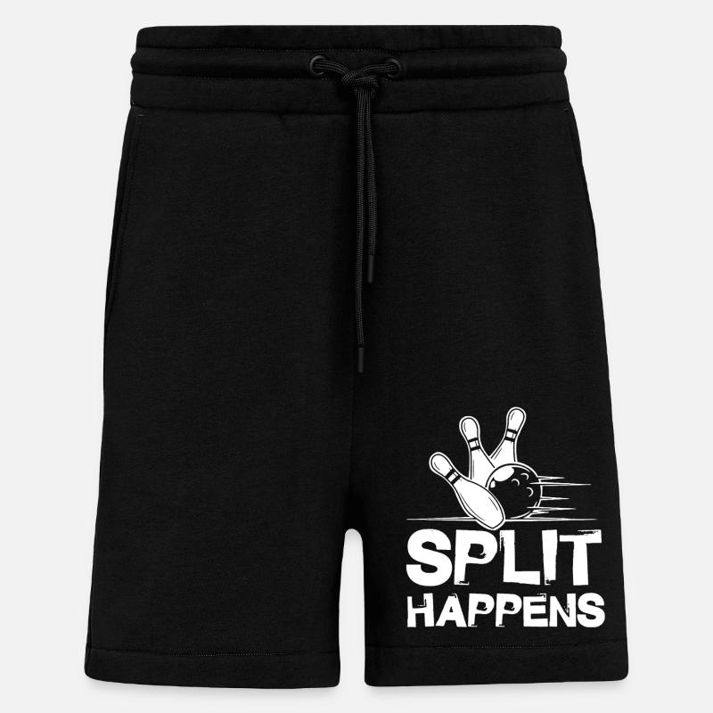 Bowling Split Happens - Shorts - made by SPREAD - SOLID BLACK