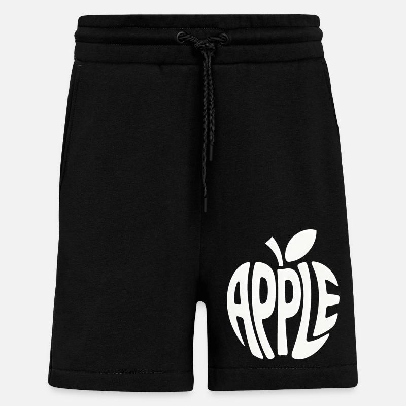 Pomme - Logo Cool Fruit - Short bio décontracté fabriqué en UE - SOLID BLACK