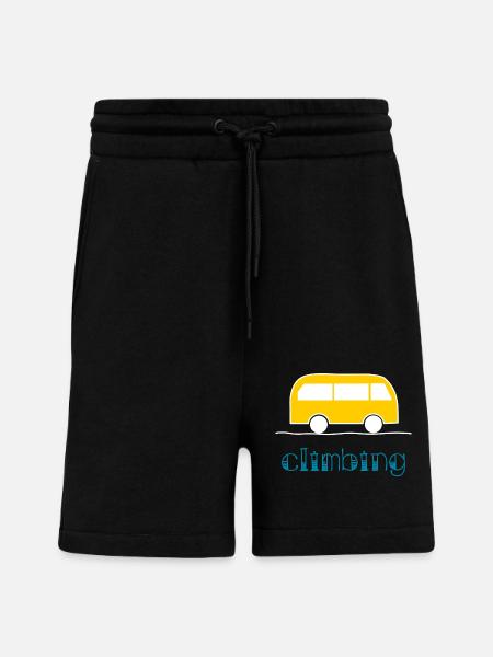 CLIMBING. ESCALADE. VAN. GRIMPER. ESCALADER. - Short bio décontracté fabriqué en UE - SOLID BLACK