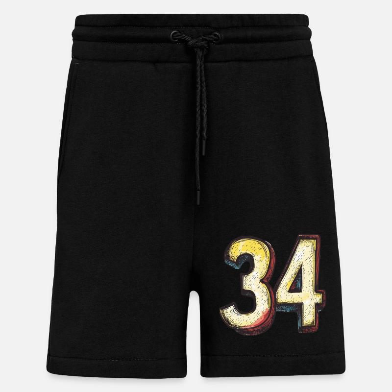 34 Zahl Comic - Shorts - made by SPREAD - SOLID BLACK