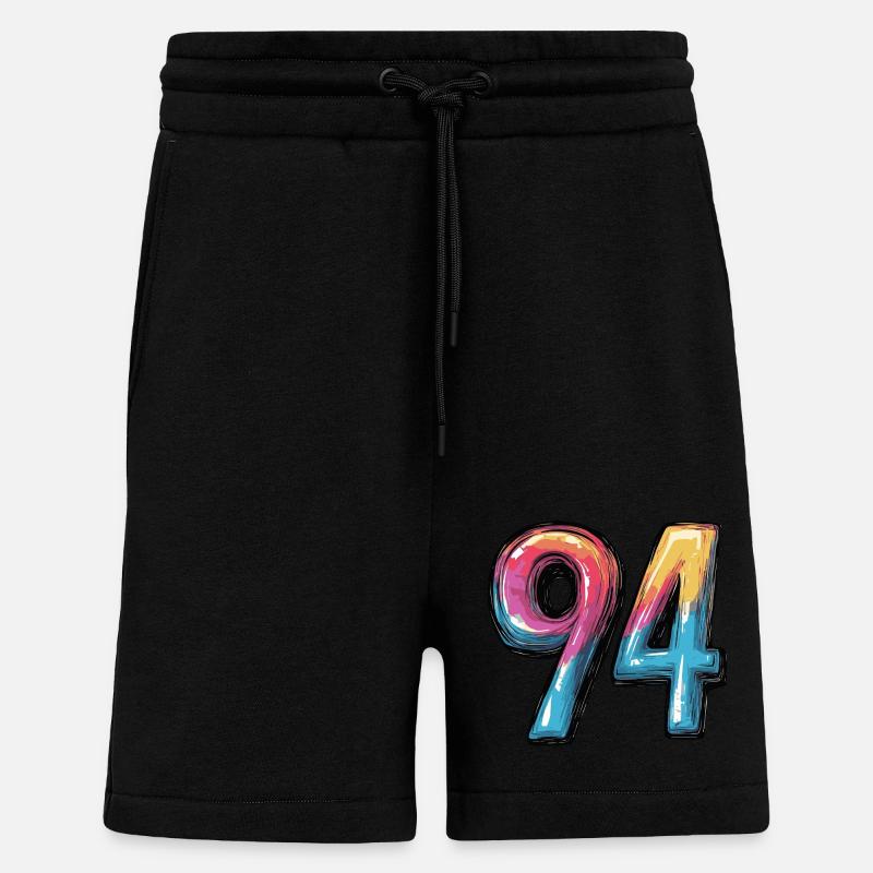 Bande dessinée à 94 numéros - Short bio décontracté fabriqué en UE - SOLID BLACK