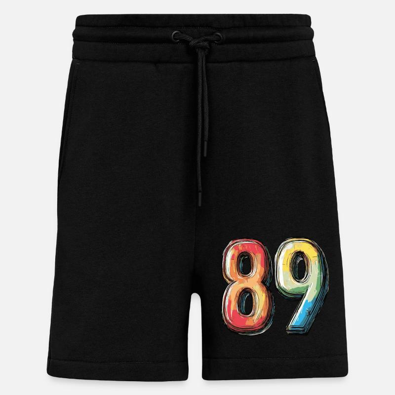 89 Zahl Comic - Shorts - made by SPREAD - SOLID BLACK