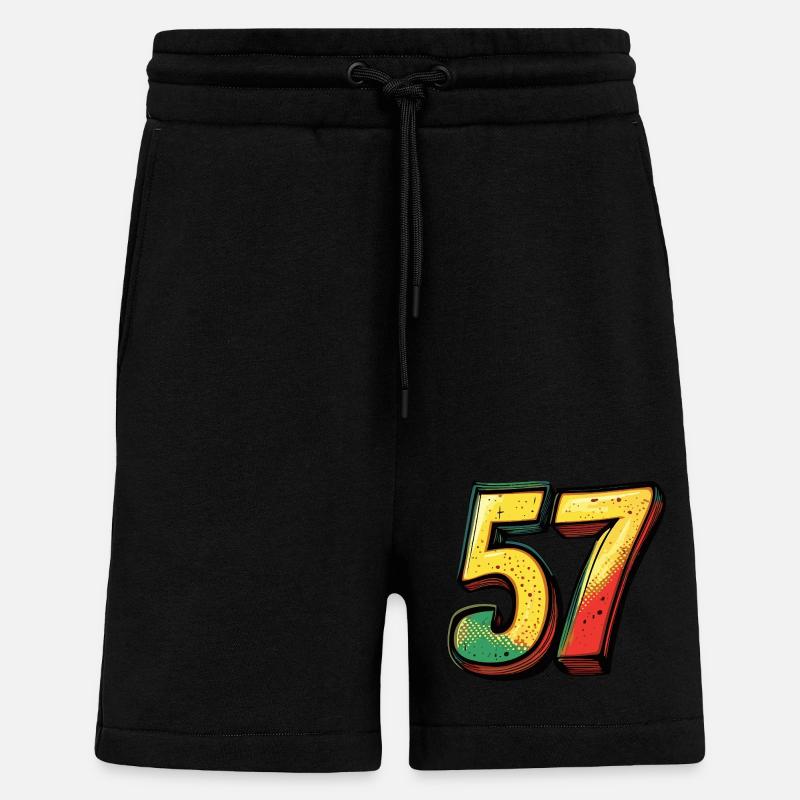 Bande dessinée 57 numéros - Short bio décontracté fabriqué en UE - SOLID BLACK
