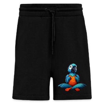 Yoga perroquet - Short bio décontracté fabriqué en UE - SOLID BLACK - Devant