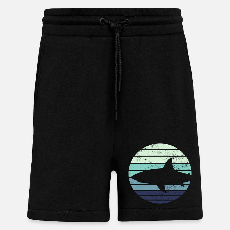 Requins requins - Short bio décontracté fabriqué en UE - SOLID BLACK
