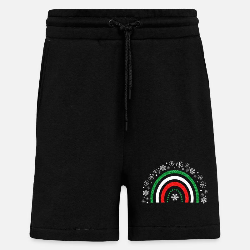 Christmas rainbow glitter to customize - Shorts - made by SPREAD - SOLID BLACK